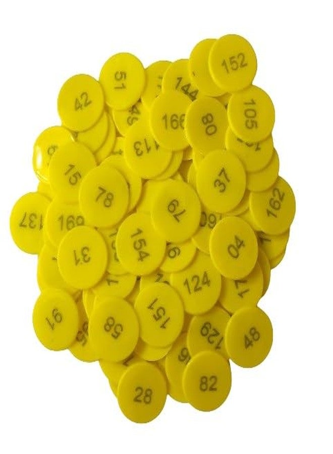 MOREL Embossed 1 to 200 Numerical Plastic Round Shape Token Coin(31MM) USE for Shop, Board Games, Stores, House, School ETC.(Yellow Color), Lifetime GARANTY of Printing - Image 1